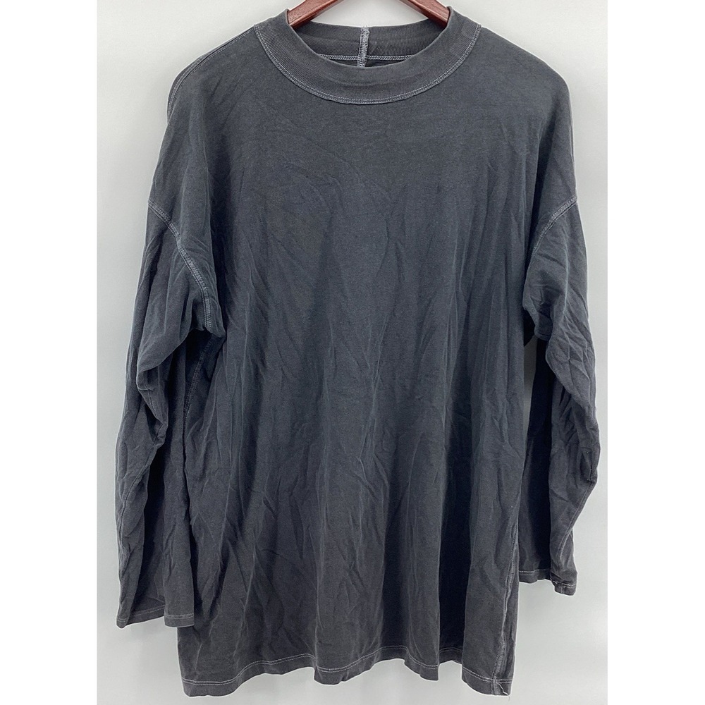 We The Free Free People Be Free Tunic T Shirt Long Sleeve Mock Neck Gray Small